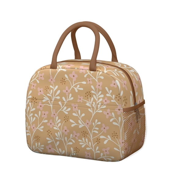 Flower Lunch Bag for Women Men Reusable Insulated Lunch Bags, Leakproof Cooler Food Lunch Tote Bag, Large Capacity Lunch Box for Work School Travel Picnic
