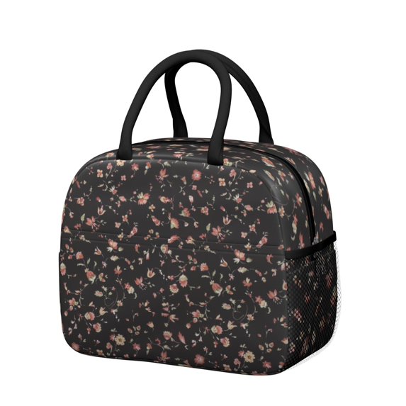 Flower Lunch Bag for Women Men Reusable Insulated Lunch Bags, Leakproof Cooler Food Lunch Tote Bag, Large Capacity Lunch Box for Work School Travel Picnic