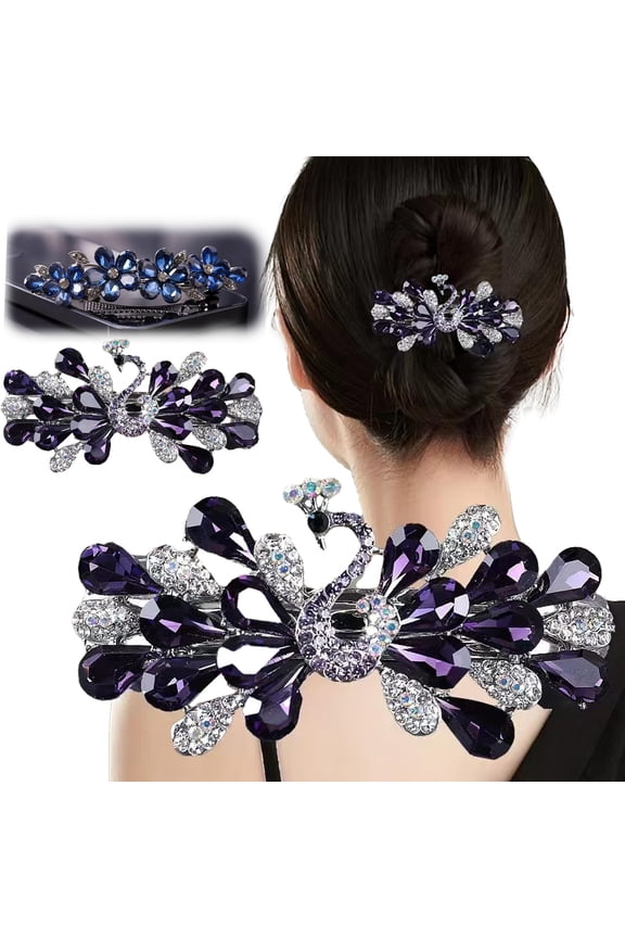 Flower Luxury Hair Clips Jewelry Design Hairpin Rhinestone Hair Barrette Clip for Daily Wear,Hair Accessories for Women Gifts for Mom