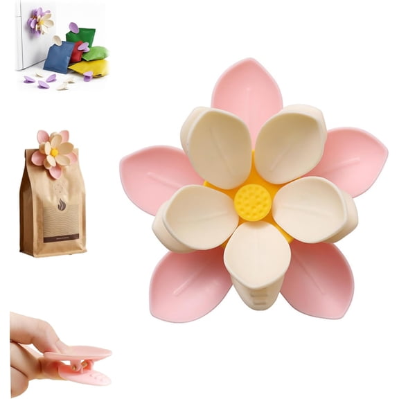 Flower Magnetic Chip Clips for Refrigerator Decorative Spring Flower Fridge Magnet Cherry-Shaped Magnetic Chip Clips, Petal Style Bag Clips for Snack Bags and Fridge Decor
