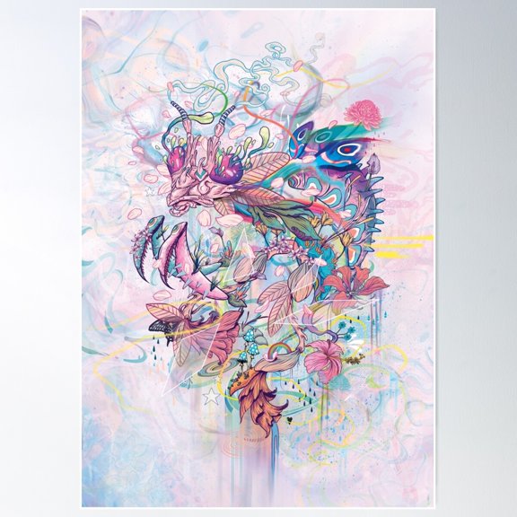 Flower Mantis Poster Wall Art, Modern Wall Decor For Living Room Bedroom, 8x12 UNFRAMED