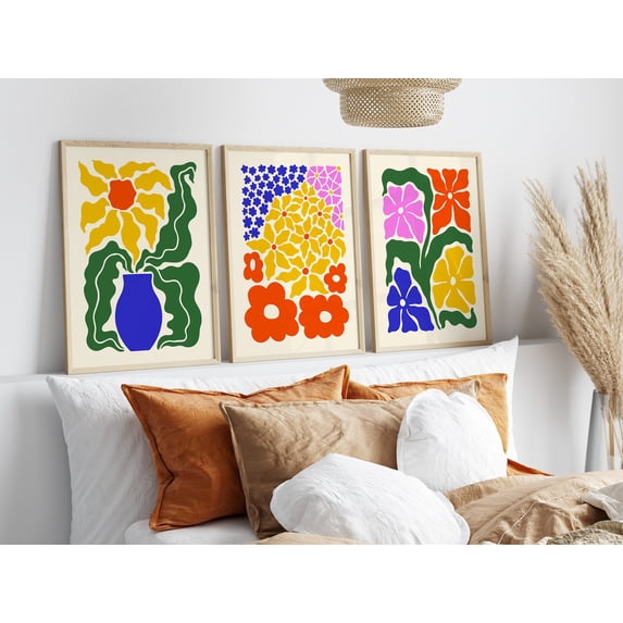 Flower Market Boho Bedroom Living Room Design Classic Poster, Set 3 ...