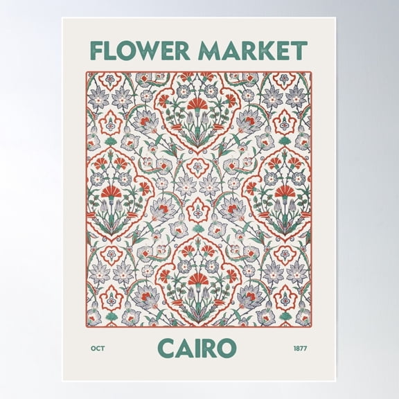 Flower Market Cairo Poster Wall Art, Modern Wall Decor For Living Room Bedroom, 24x36 UNFRAMED