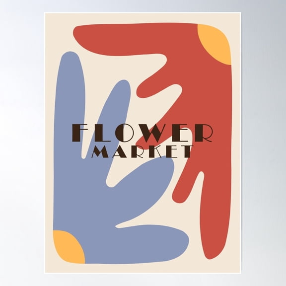 Flower Market, Colorful Retro Print, 70S, Fun Art, Positive Art, Indie Decor, Cottagecore, Abstract Flowers Poster Wall Art, Modern Wall Decor For Living Room Bedroom, 12x18 UNFRAMED