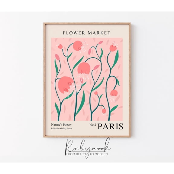 Flower Market Paris Floral Unframed Paper Print