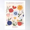 thumbnail image 1 of Flower Market - Paris Poster Wall Art, Modern Wall Decor For Living Room Bedroom, 8x12 UNFRAMED, 1 of 3