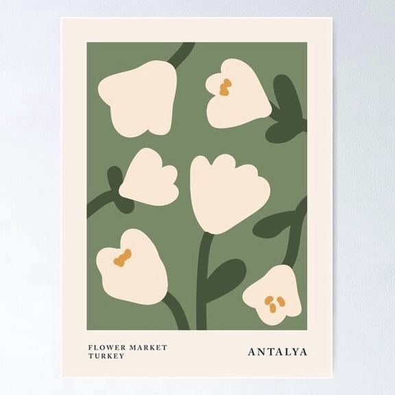 Flower Market Print Antalya Print Posters Aesthetic Tulips Exhibition Poster Cottagecore Decor Abstract Flowers Poster , Poster Print Only