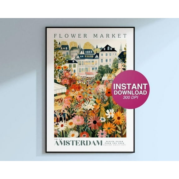 Flower Market Print, Botanical Wall Art, Able Wall Art, Print, Flower Wall Art, Floral Illustration Wall Art, Modern Wall Decor For Living Room, 8x12 UNFRAMED