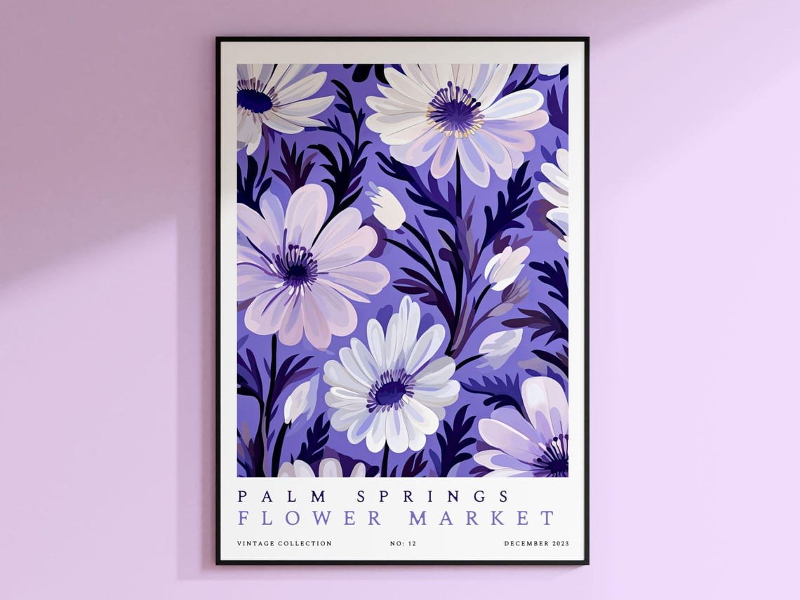 Flower Market Print, Palm Springs Art, California Travel Art, Large ...