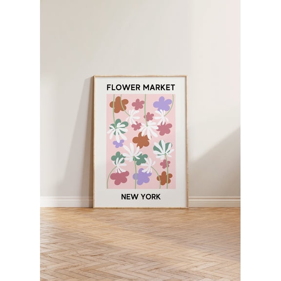 Flower Market Print Print, Flower Market New York Print, Aesthetic Floral Print, Flower Market Print, Wall Art Home Decor, Les Fleurs Art Home Decor #1681, 8x12 UNFRAMED