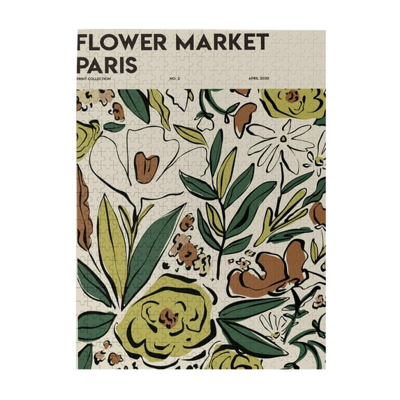 Flower Market Prints, Flower Market Paris, Flower Market Puzzle, Botanical Wall Art,Flower Shop Sign, Flower Poster,Jigsaw Puzzle 500 Puzzle Pieces,Puzzle Enthusiasts