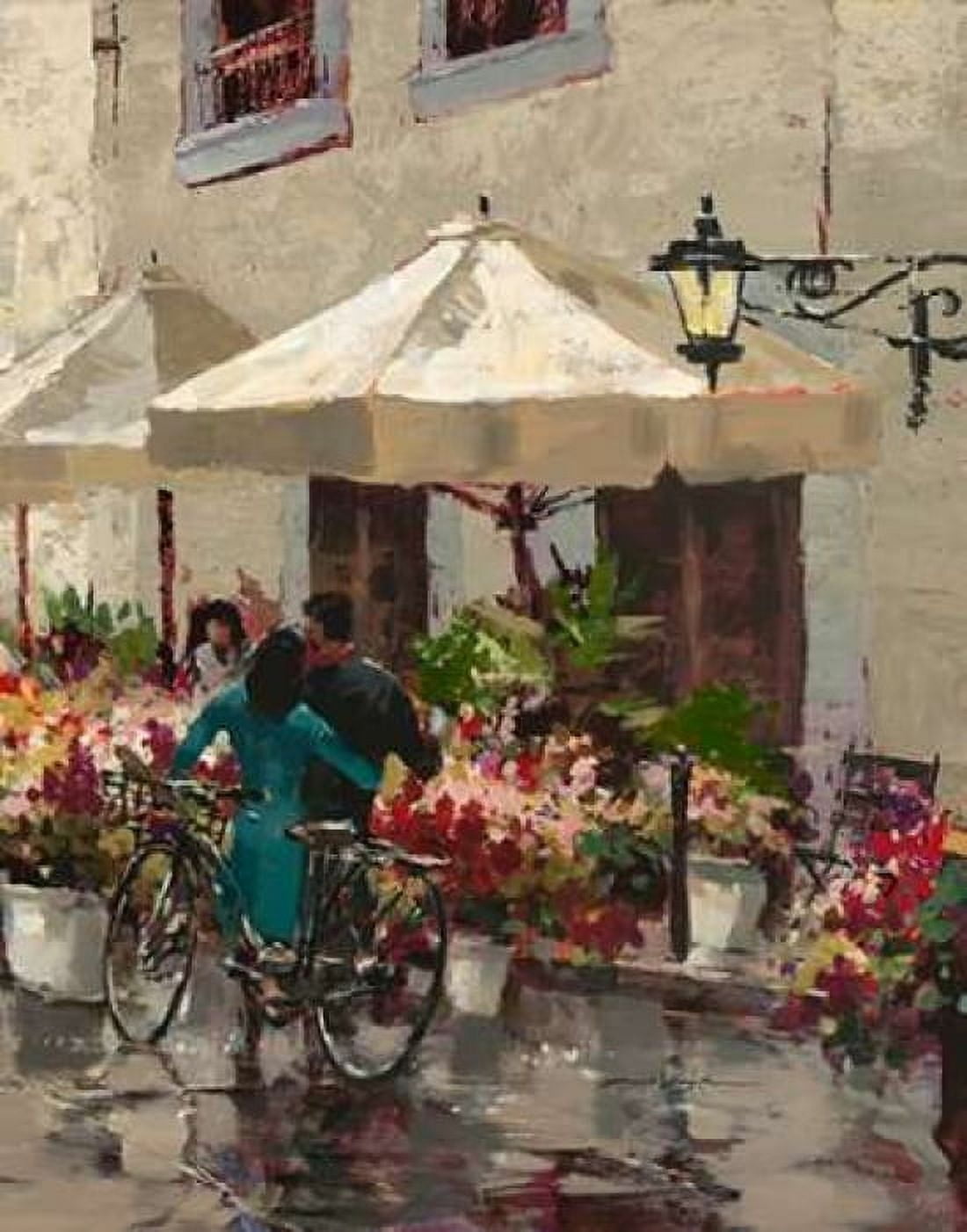Flower Market Street Canvas Art - Brent Heighton (24 x 30)