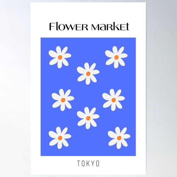 Flower Market Tokyo Poster Wall Art, Modern Wall Decor For Living Room Bedroom, 8x12 UNFRAMED