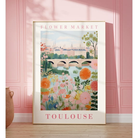 Flower Market Toulouse France Floral Illustration Botanical Trendy ...