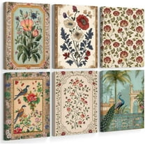 Flower Market WallFloral Canvas Pictures Colorful Botanical Wall Decor Wildflower Prints Painting Pink and Purple Flower Poster Artwork for Bedroom Living Room