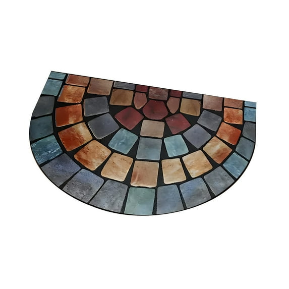 Flower Mat, Semi Circular Printed Mat, Entrance Door Mat, Bathroom Door Mat, Absorbent And Dirt Resistant Mat