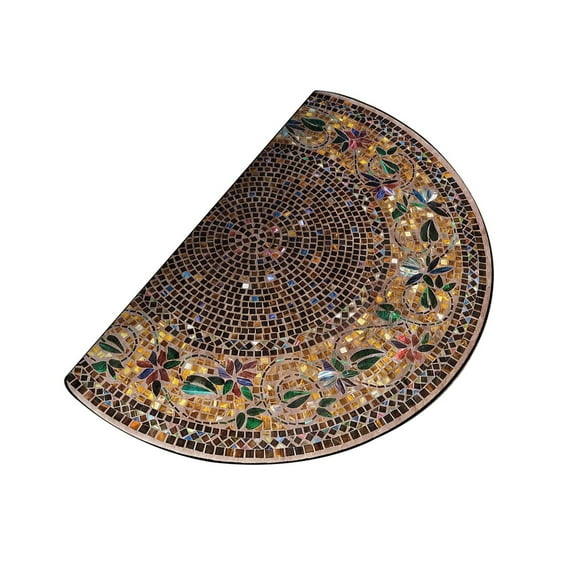 Flower Mat, Semi Circular Printed Mat, Entrance Door Mat, Bathroom Door Mat, Absorbent And Dirt Resistant Mat