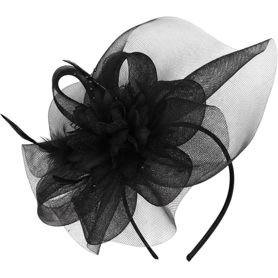 Flower Mesh Fascinator Hat, Hair Clip Headwear, 7.87x10.63inch