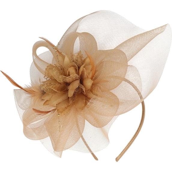 Flower Mesh Fascinator Hat, Hair Clip Headwear, 7.87x10.63inch