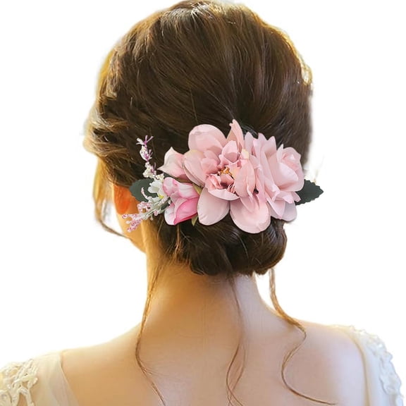 Flower Metal Hair Side Combs Slide Hair with Teeth Floral Bows Hairpins Grips Barrettes Clamps Headpieces for Women Girls