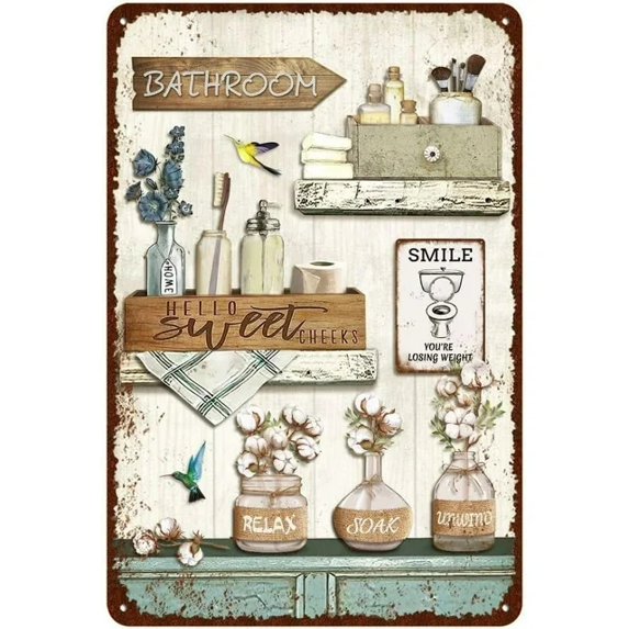 Flower Metal Tin Sign Vintage Aluminum Sign 8x12 Inch