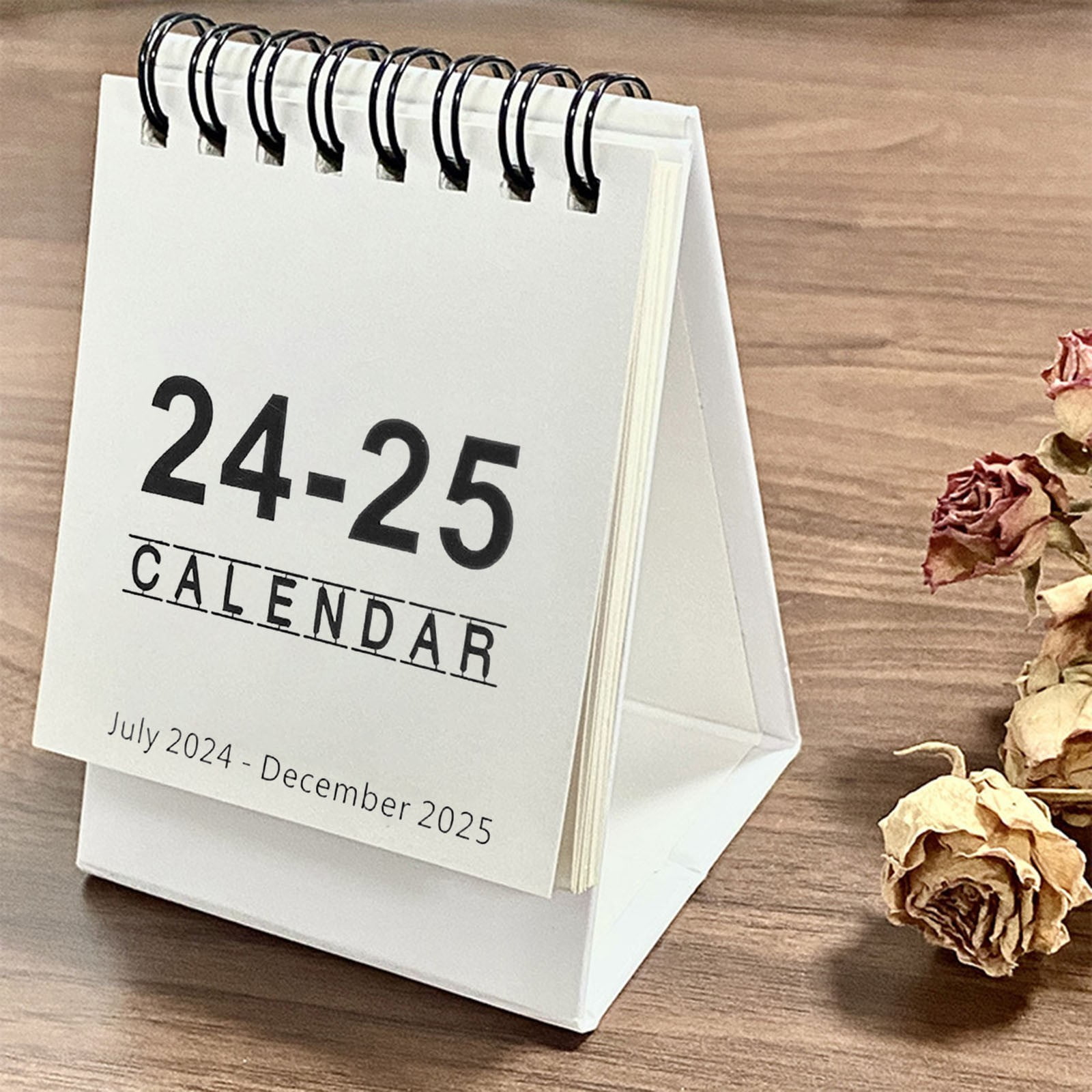 Flower Mini Desk Calendar 2024 2025 For Planning Daily Scheduler Small