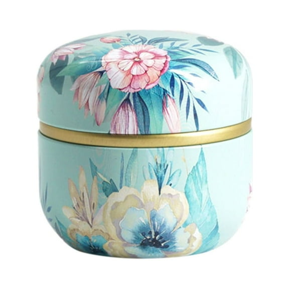 Flower Mini Tin Loose Tea Coffee Candy Storage Box Round Metal for Case Wedding