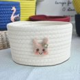 thumbnail image 1 of Flower Mini Woven Basket Round Cotton Rope Basket Small Storage Basket Storage Case,B,Cotton, 1 of 2
