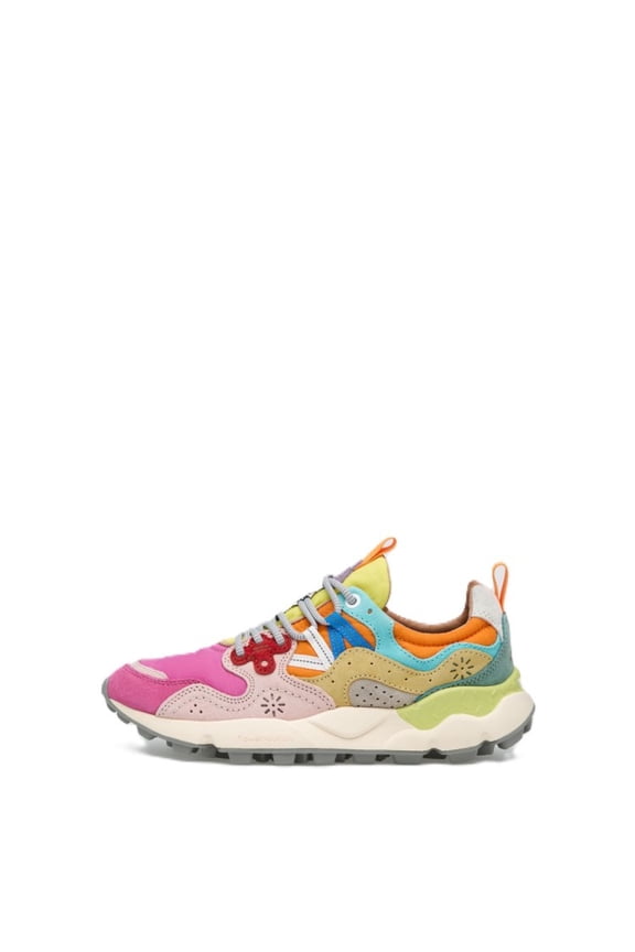 Multi-Colored Sneakers With Chunky Sole And Decorative Perforations Multicolor (Women's)