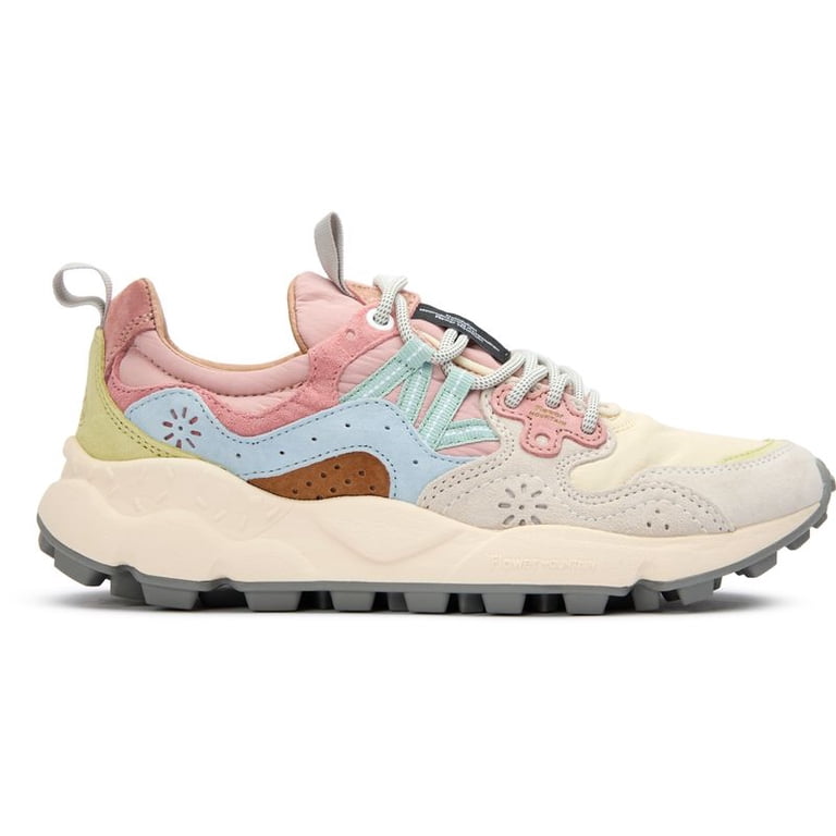 Flower Mountain Women's Yamano 3 Sneakers - Laser-Cut Floral Design, Suede Trim, Cork Insoles, Light & Comfortable