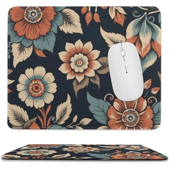 Flower Mouse Pad 9.8"x11.8", Cute Funny Mousepad for Working Computer Laptop Gaming, Stitched Edge Non-Slip Rubber Base, Home Office Decor Desk Accessories, Vintage Boho Spring Flower