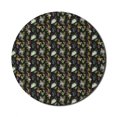 thumbnail image 1 of Flower Mouse Pad for Computers, Exotic Nature Composition Botanical Elements Fern Leaves Blossoms Pattern, Round Non-Slip Thick Rubber Modern Mousepad, 8" Round, Black and Multicolor, by Ambesonne, 1 of 2