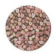 thumbnail image 1 of Flower Mouse Pad for Computers, Pattern with Retro Tulips Springtime Garden Park Seasonal Nature Art, Round Non-Slip Thick Rubber Modern Gaming Mousepad, 8" Round, Cocoa Coral Cream, by Ambesonne, 1 of 2