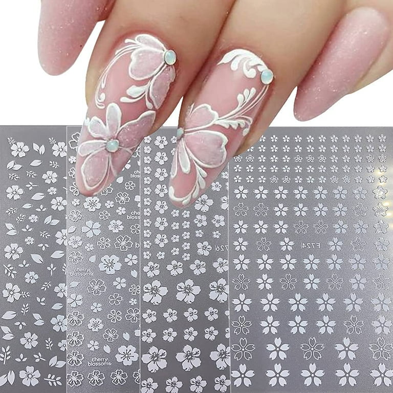 marble blooming 3d foil nail stickers