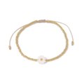 thumbnail image 1 of Flower Natural Shell & Glass Seed Bead Bracelets Adjustable Nylon Bracelet Gold Inner Diameter: 2-1/8~3-3/8 inch(5.5~8.5cm), 1 of 4