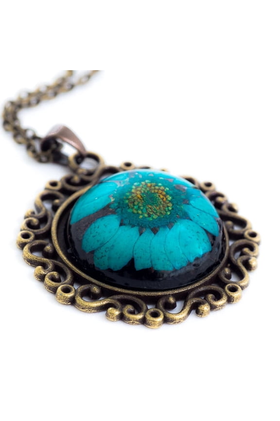 Flower Necklace Classic Orb Blue