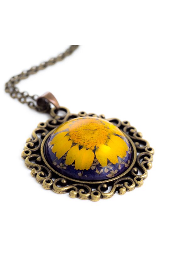 Flower Necklace Classic Orb Yellow