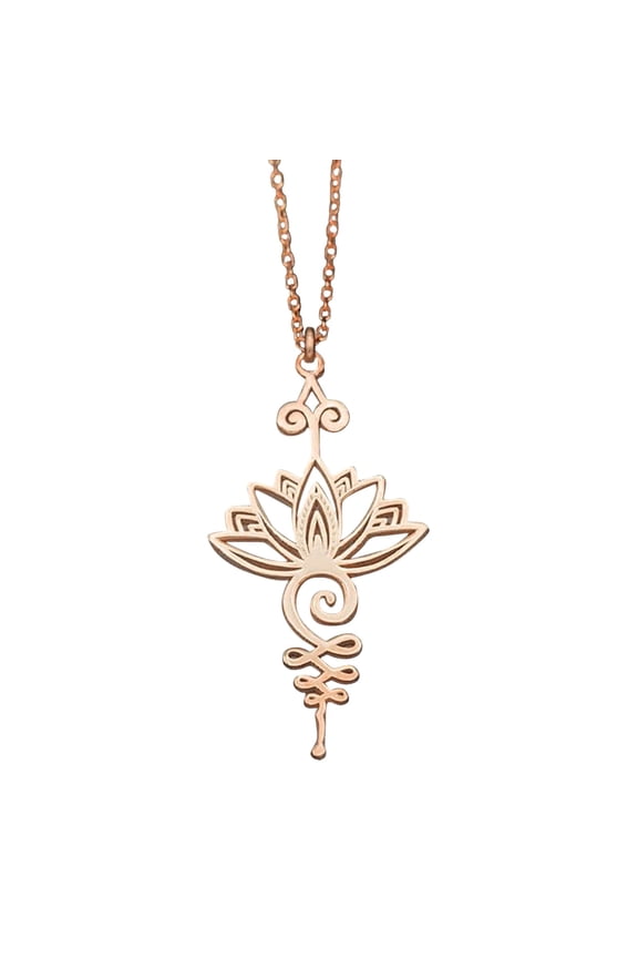 Flower Necklace Lotuss Unalome Necklace - Yoga Necklace Dainty Flower Necklace for Gold Sliver Rose Gold Austerity Jewelry Gifts
