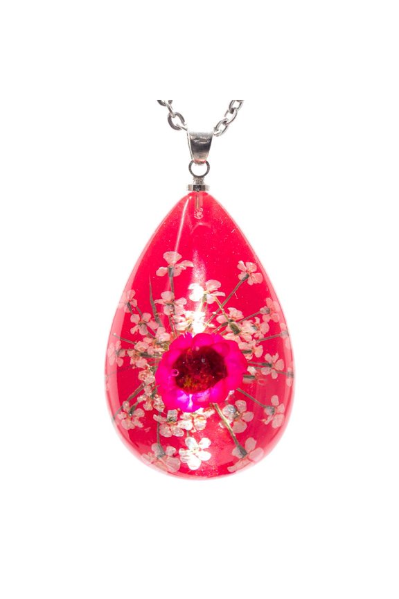 Flower Necklace Orb Bea Pink-White