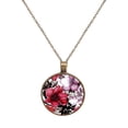 thumbnail image 1 of Flower Necklace Personalized Custom Photo Round Pendant Adjustable Stainless Steel Necklaces with Gift Box for Men Women Mothers Valentine's Jewelry Gift, 1 of 6