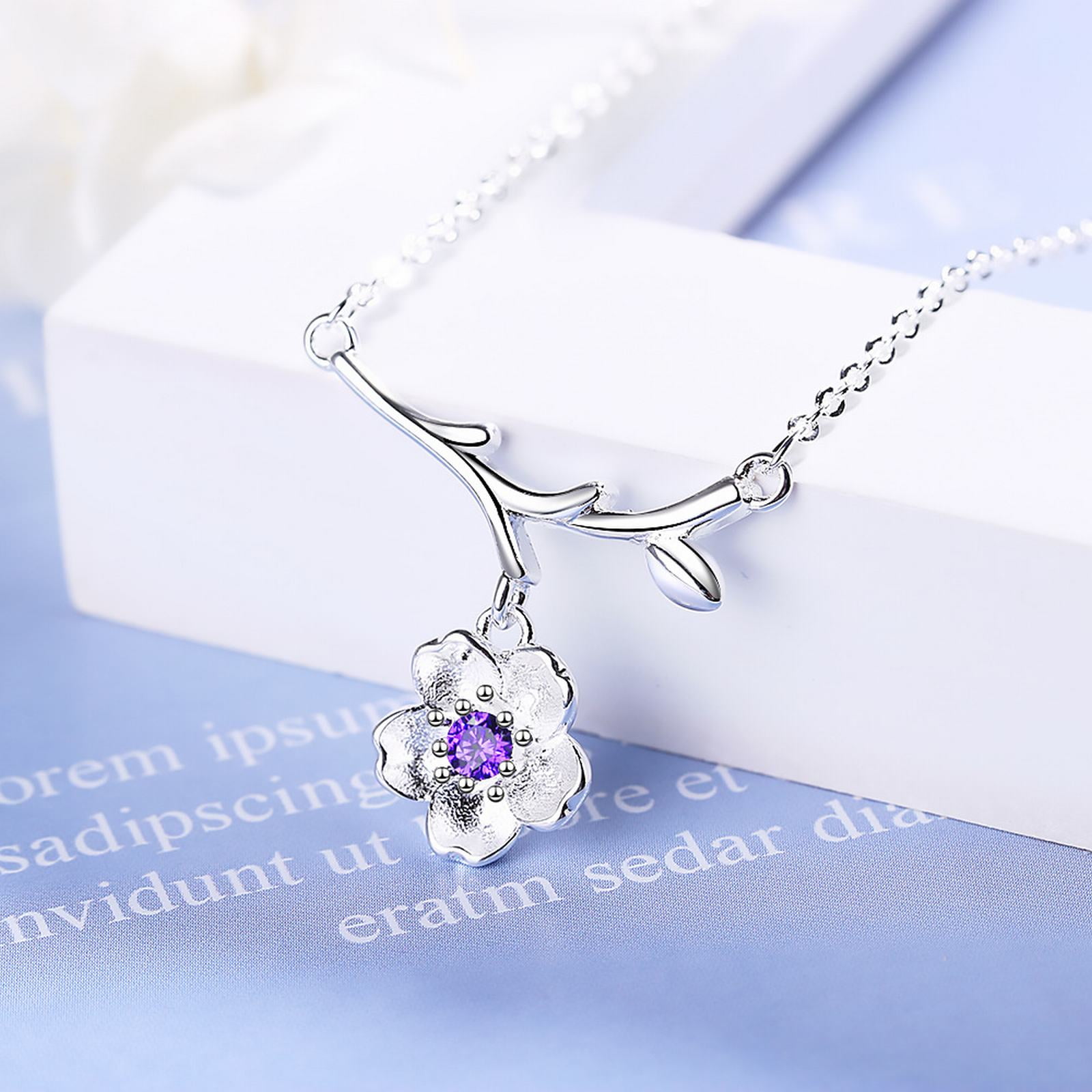 Flower Necklace Versatile Sweet Collar Chain Flower Branch Diamond