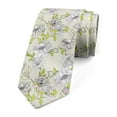 thumbnail image 1 of Flower Necktie, Romantic Floral Leaves Art, Dress Tie, 3.7", Yellow Green Eggshell, by Ambesonne, 1 of 3
