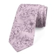 thumbnail image 1 of Flower Necktie, Vintage Feminine Floral Love, Dress Tie, 3.7", Baby Pink Eggplant, by Ambesonne, 1 of 3