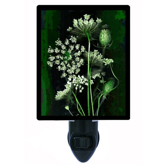 Night Light - Queen Anne's Lace. | Flower Theme, Includes Free Switchable Insert, 4W Bulb, E12 Base