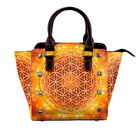 Flower Of Golden Rivet Fashion One-Shoulder Women's Handbag Tote Bag