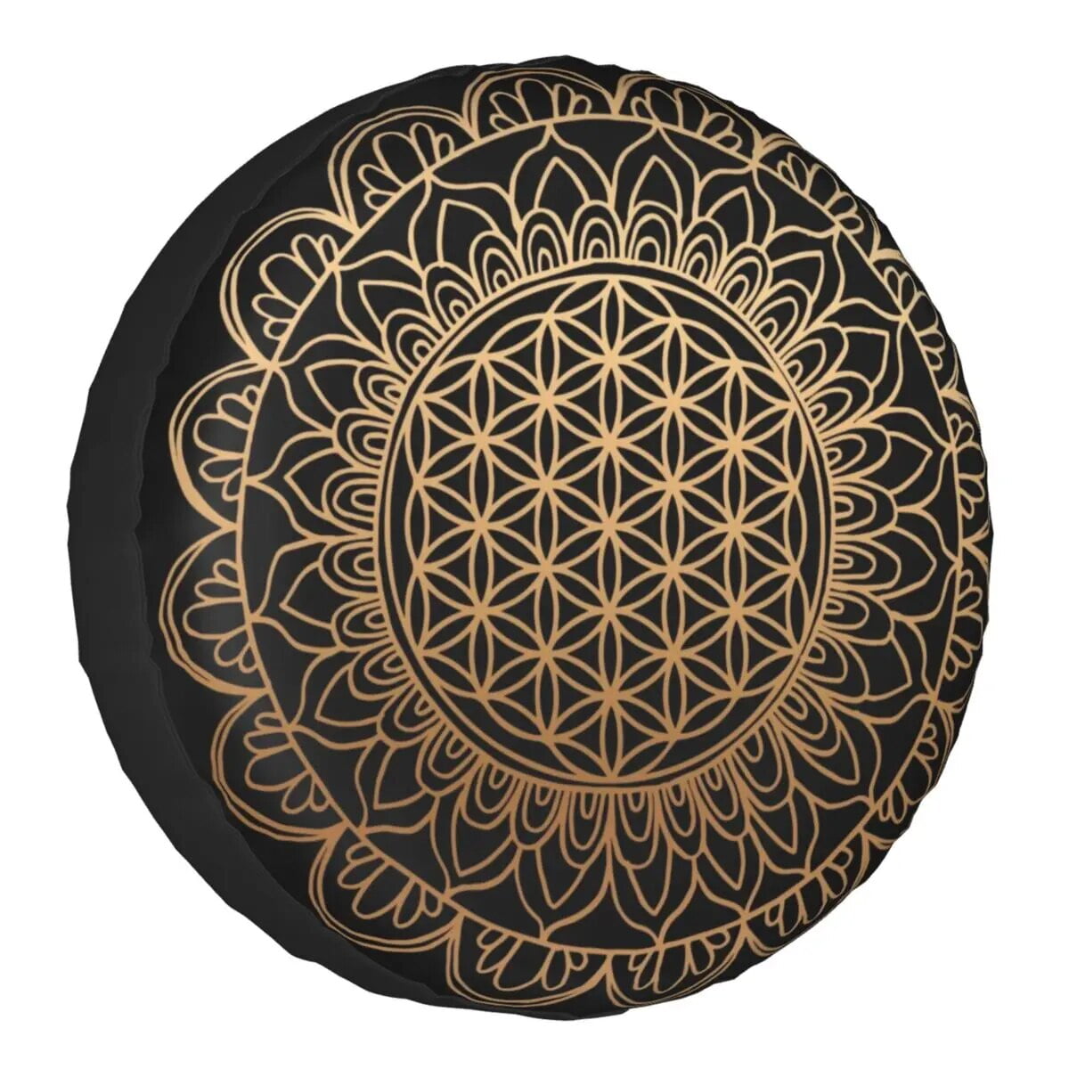 Flower Of Life In Lotus Mandala Spare Wheel Tire Cover Zen Yoga