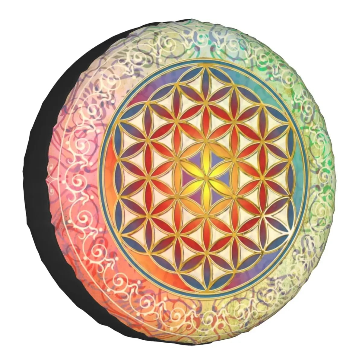 Flower Of Life In Lotus Mandala Spare Wheel Tire Cover Zen Yoga ...