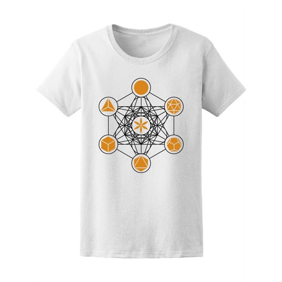 Flower Of Life Metatrons Cube T-Shirt Women -Image by Shutterstock, Female Small