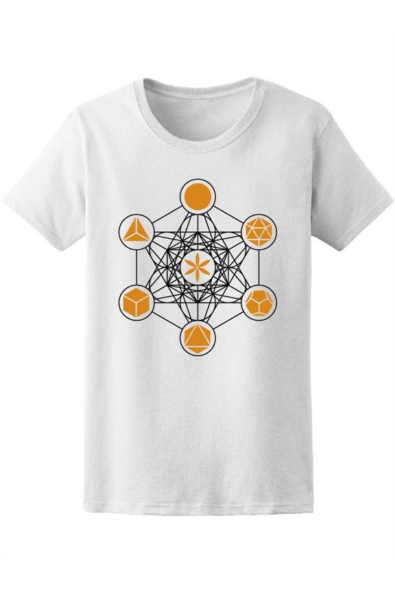 Flower Of Life Metatrons Cube T-Shirt Women -Image by Shutterstock, Female Small