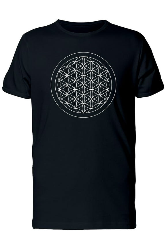 Flower Of Life White Outline T-Shirt Men -Image by Shutterstock, Male Small